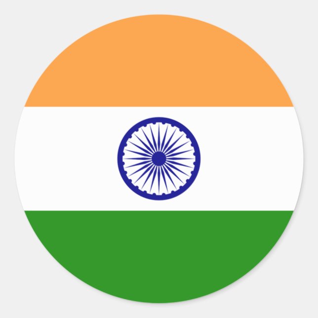 Pegatina Redonda India flag  (Anverso)