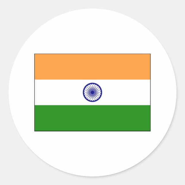Pegatina Redonda India FLAG International (Anverso)