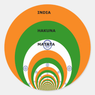 Pegatina Redonda India HAKUNA MATATA