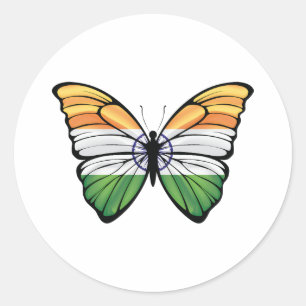 Pegatina Redonda India Hypolimnas Butterfly