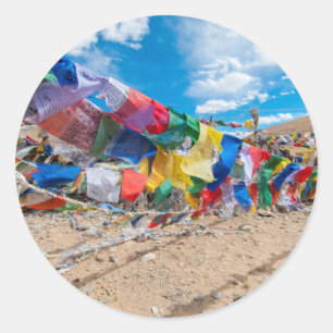 Pegatina Redonda India, Jammu y Cachemira, Ladakh, Paso Namshangla