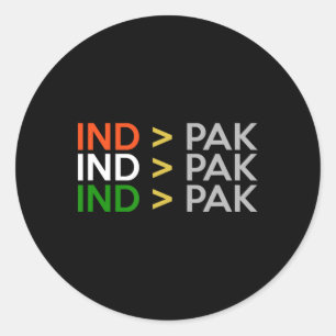 Pegatina Redonda India Mejor Que Pakistán Jersey De Críquet Indio