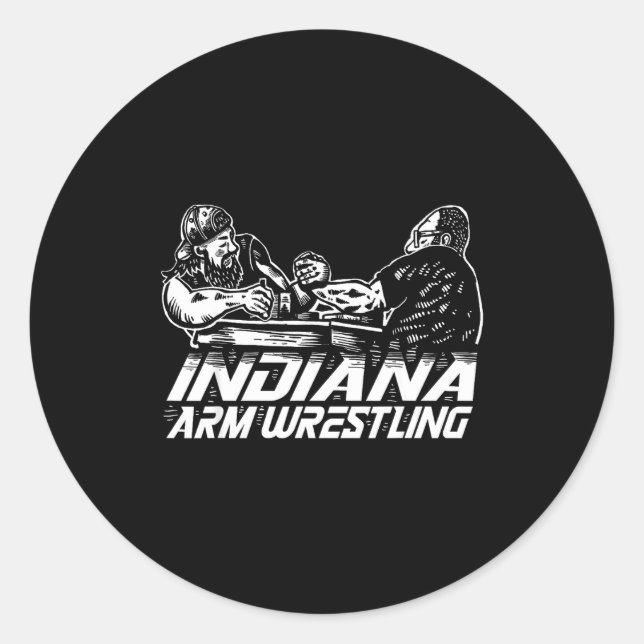 Pegatina Redonda Indiana Arm Wrestling  (Anverso)
