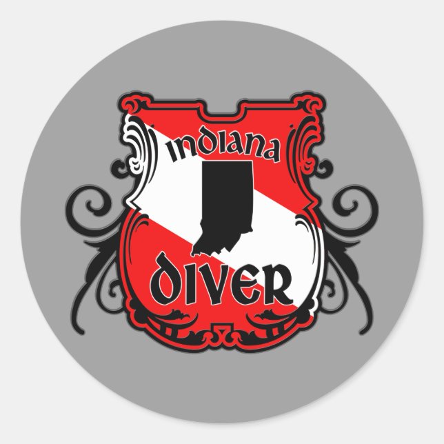 Pegatina Redonda Indiana Diver (Anverso)