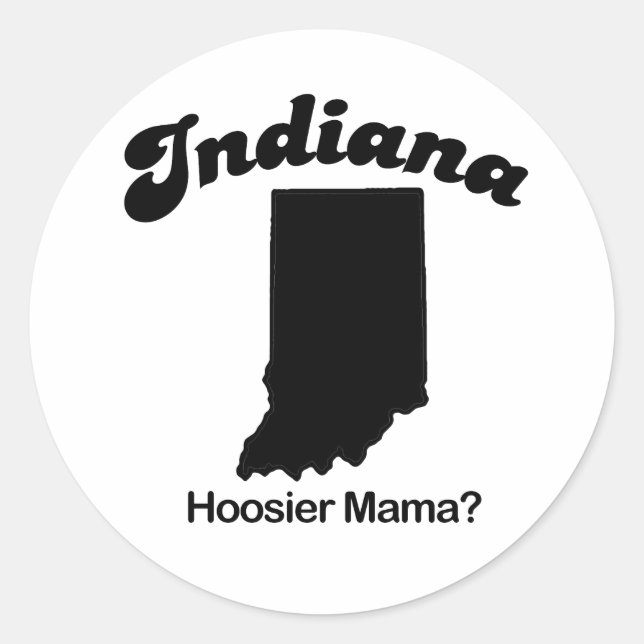 Pegatina Redonda Indiana - Hoosier Mama (Anverso)