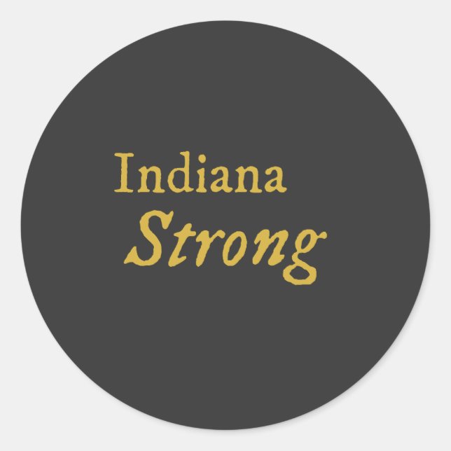 Pegatina Redonda Indiana Strong (Anverso)