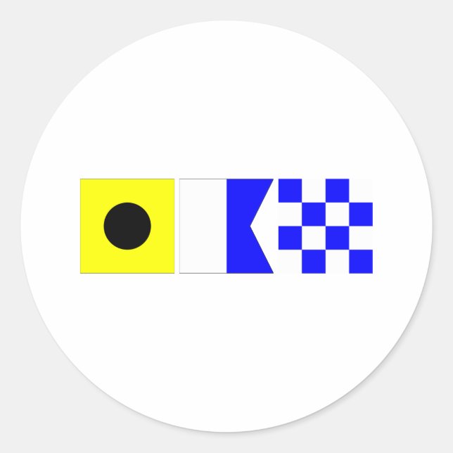 Pegatina Redonda Indicador de código Ian (Anverso)