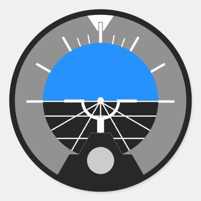 Pegatina Redonda Indicador de indicador de actitud (Anverso)