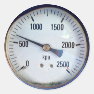 Pegatina Redonda Indicador de presión de Steampunk