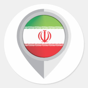 Pegatina Redonda Indicador de ubicación del pin de Irán