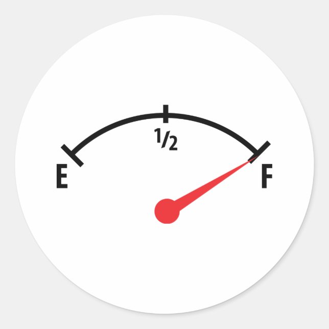 Pegatina Redonda indicador del depósito de combustible completo (Anverso)