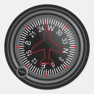 Pegatina Redonda Indicador del título de los aviones