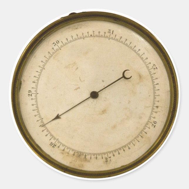 Pegatina Redonda Indicador Steampunk (Anverso)