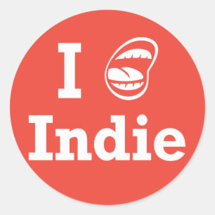Pegatina Redonda Indie I [del ☺]