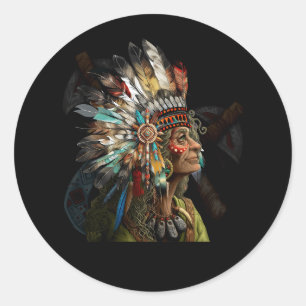 Pegatina Redonda Indígenas indígenas indígenas aborrecidos