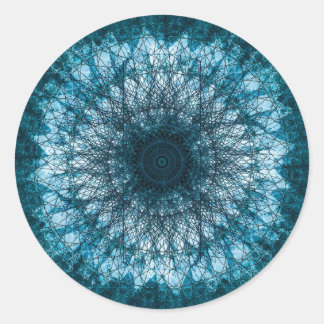Pegatina Redonda Índigo Blue Mandala