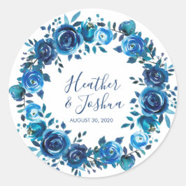 Pegatina Redonda Indigo Mood Floral Boda