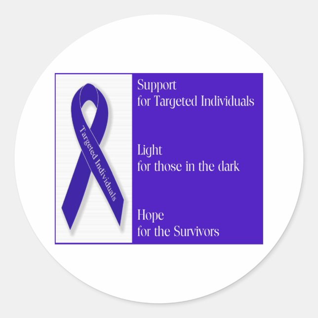 Pegatina Redonda Indigo Ribbon (Anverso)