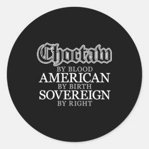 Pegatina Redonda Indio americano nativo choctaw