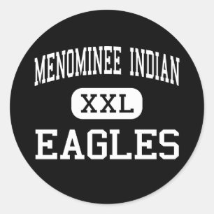 Pegatina Redonda Indio del Menominee - Eagles - alto - Keshena