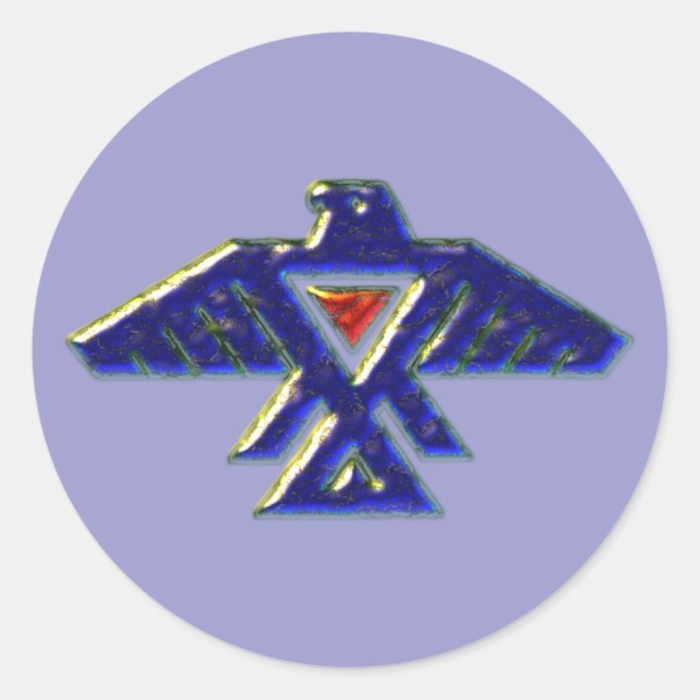 Pegatina Redonda Indio native anishinabe ojibwe american ojibwa (Anverso)