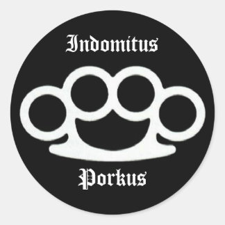 Pegatina Redonda Indomitus Porkus Knuckles