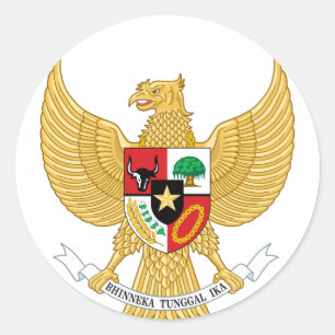 Pegatina Redonda Indonesia, identificación, escudo de armas