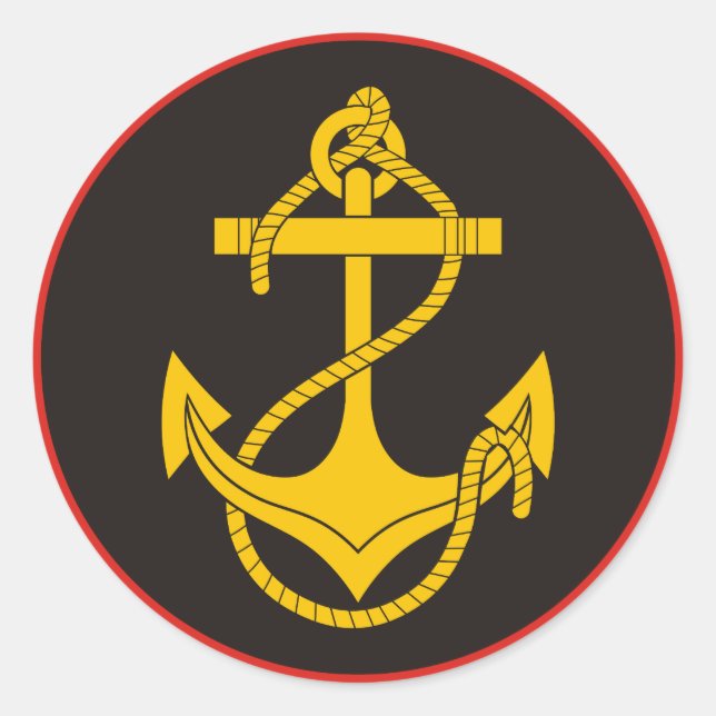 Pegatina Redonda Infantería naval rusa (infantería de marina) (Anverso)