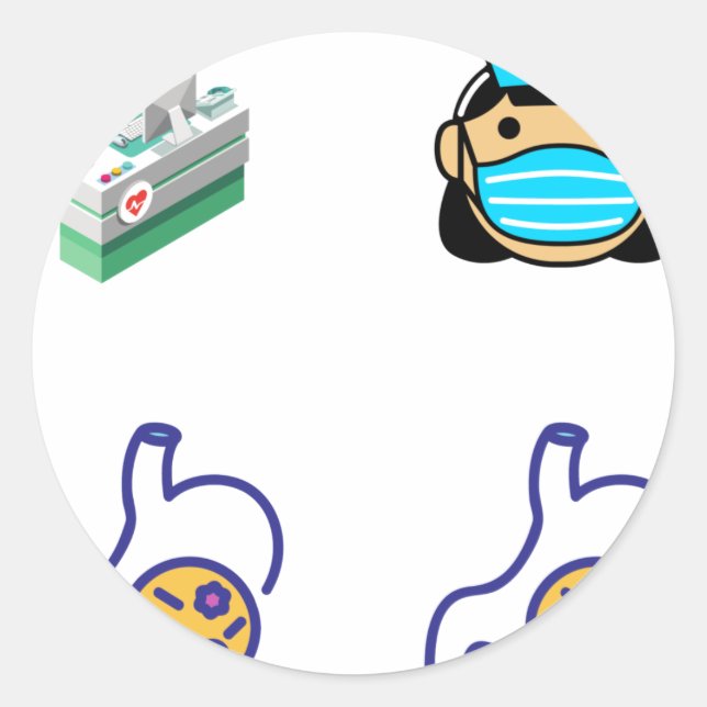 Pegatina Redonda Infection Control Nurse Sticker Pack - Infection C (Anverso)