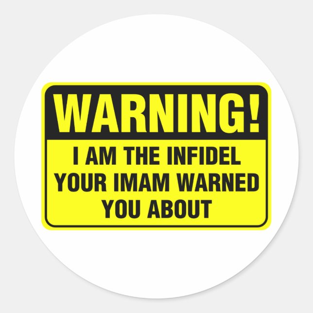 PEGATINA REDONDA INFIDEL (Anverso)