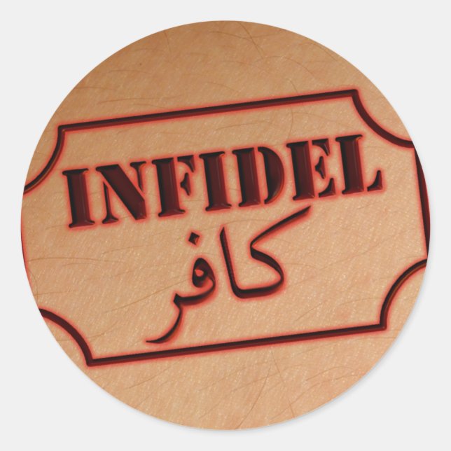 Pegatina Redonda Infidel (Anverso)