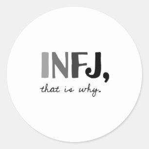 Pegatina Redonda INFJ, de que es por qué. Tipo de personalidad
