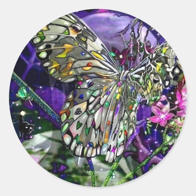 Pegatina Redonda Influencia de la Luna (Anverso)