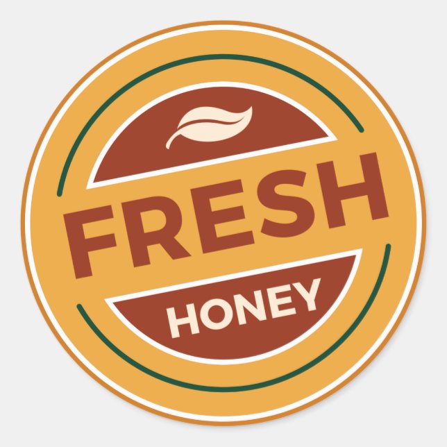 Pegatina Redonda Información de producto de miel fresca (Anverso)