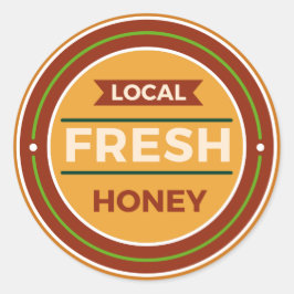 Pegatina Redonda Información local sobre miel fresca