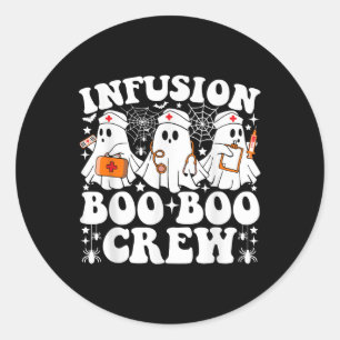 Pegatina Redonda Infusión Boo Boo Crew Enfermera Graciosa Fantasma