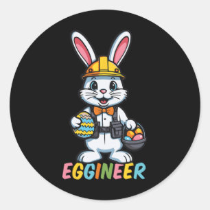 Pegatina Redonda Ingeniera de huevos Diez de Pascua Difícil para la