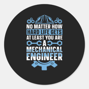 Pegatina Redonda Ingeniería Mecánica No Cuán Duro Sticke Ingeniero