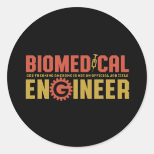 Pegatina Redonda Ingeniero biomédico divertido ingeniero humor inge