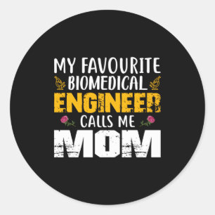 Pegatina Redonda Ingeniero biomédico me llama mamá