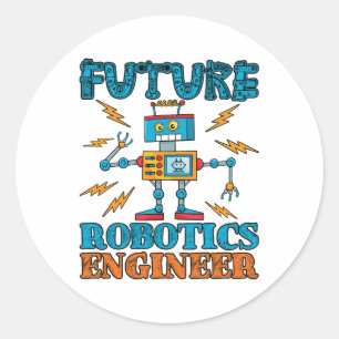 Pegatina Redonda Ingeniero de robótica del futuro