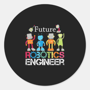Pegatina Redonda Ingeniero de Robótica Futuro Robots Lover Regalo d