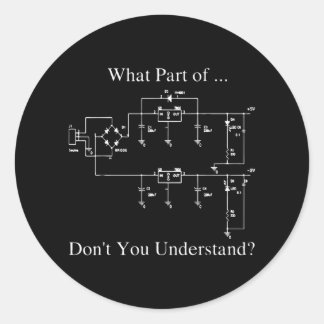 Pegatina Redonda Ingeniero eléctrico