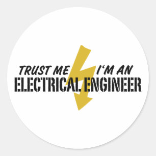 Pegatina Redonda Ingeniero eléctrico