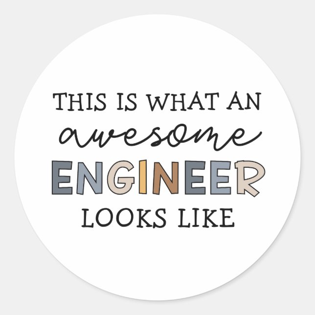 Pegatina Redonda Ingeniero ingeniero gracioso | Ingeniería (Anverso)