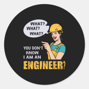 Pegatina Redonda Ingeniero Soy Ingeniero