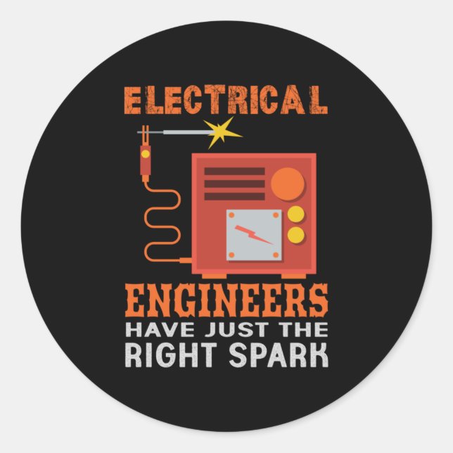 Pegatina Redonda Ingenieros Eléctricos Tienen Lo Correcto (Anverso)
