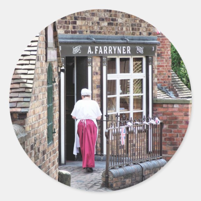 PEGATINA REDONDA INGLATERRA VICTORIANA (Anverso)