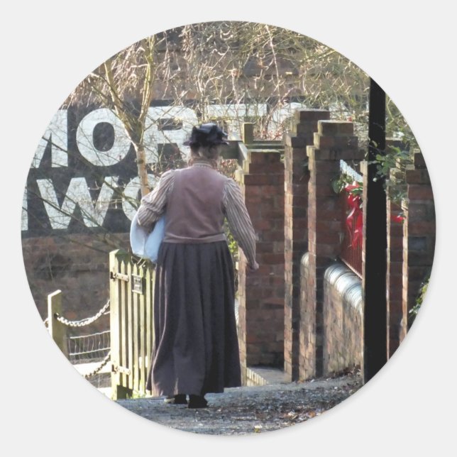 PEGATINA REDONDA INGLATERRA VICTORIANA (Anverso)