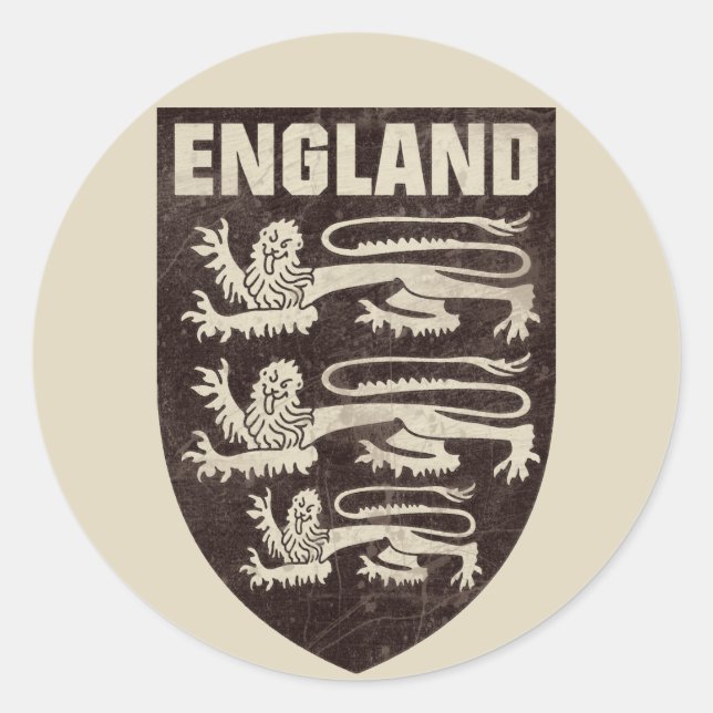 Pegatina Redonda Inglaterra vintage (Anverso)